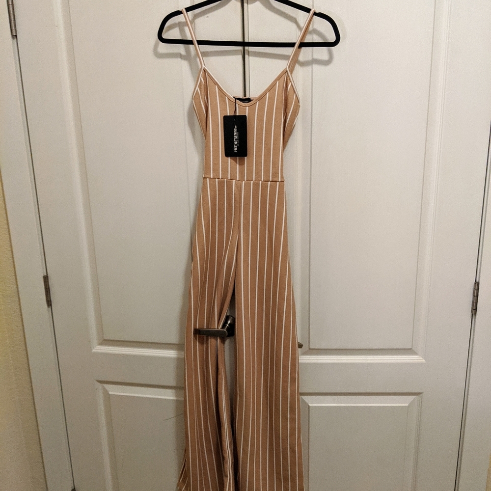 Striped wide leg jumpsuit